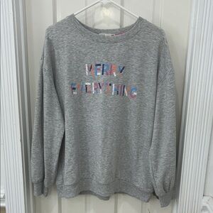 Gray Women's Sweatshirt with Colorful Text